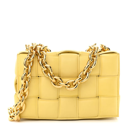 Bottega Veneta Lambskin Maxi Intreccio Padded Chain Cassette Crossbody Bag Corn 1 of 11