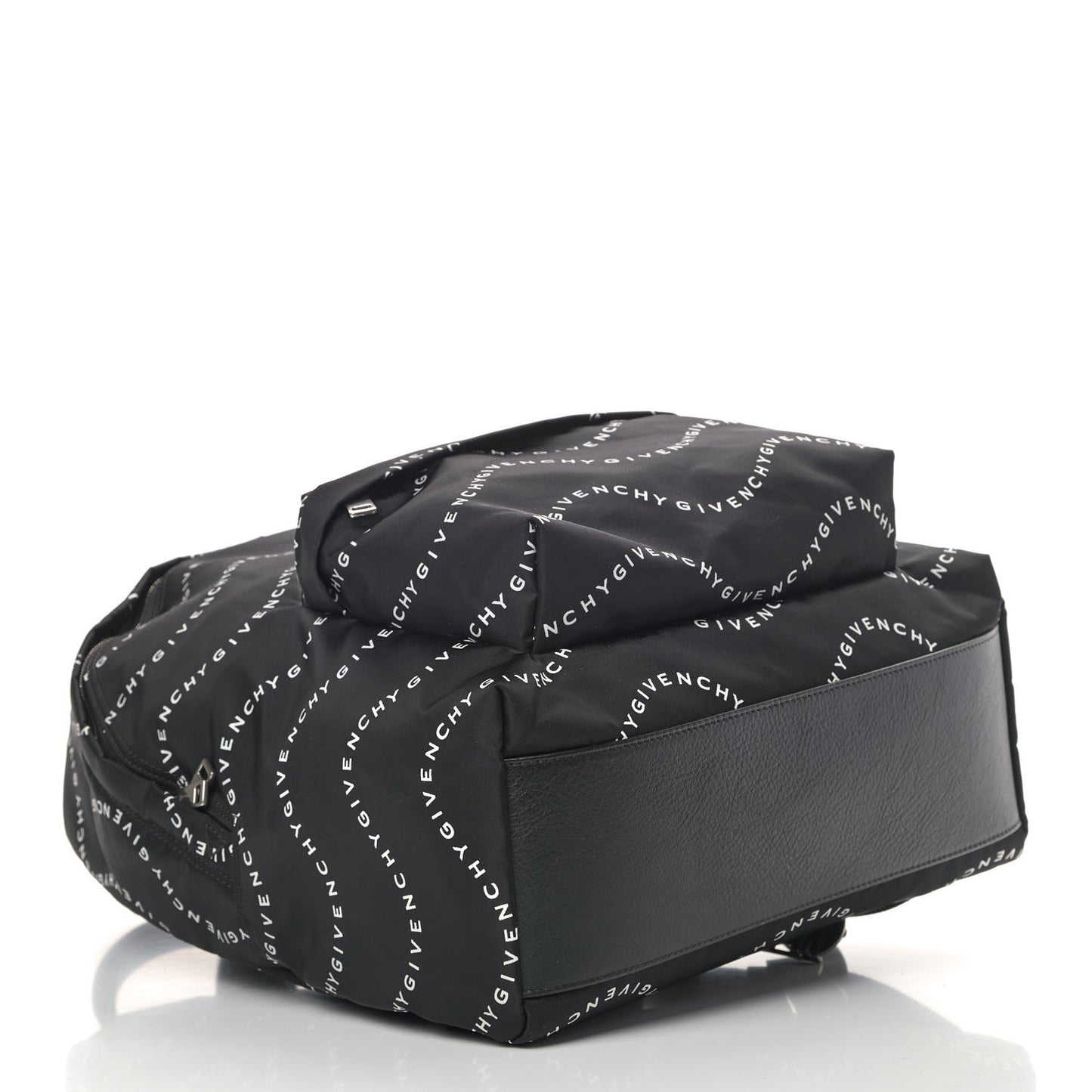 Nylon Waves Print Urban Backpack Black White