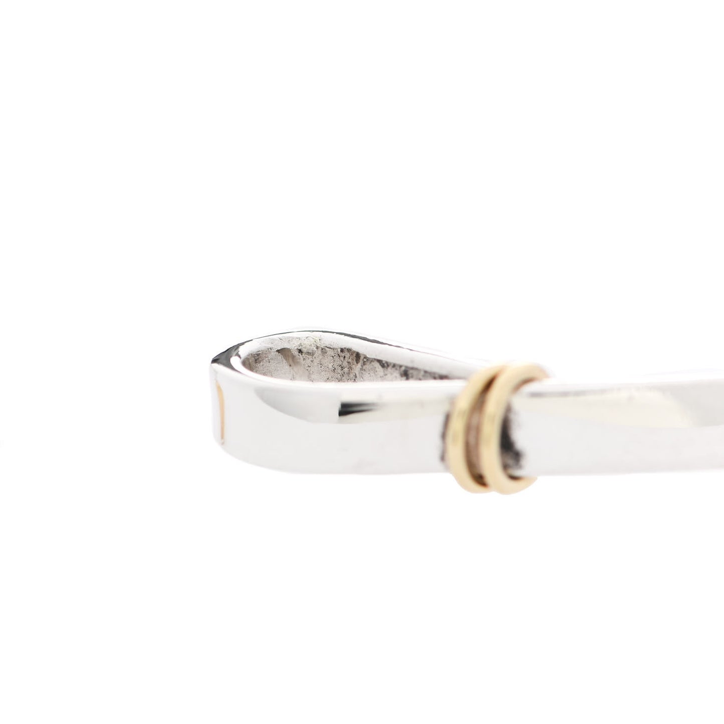 Sterling Silver 18K Yellow Gold Hook Eye Bangle Bracelet