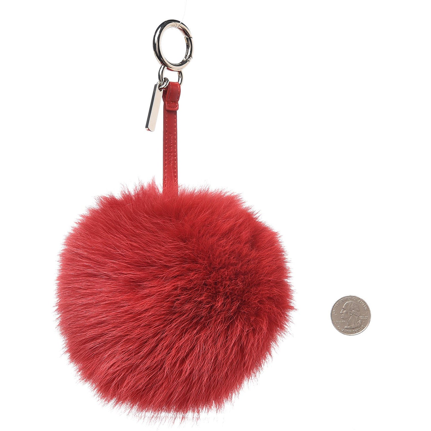 Fox Fur Shiny Nappa Bi-Color N ABCharm Bag Charm Rosso Chiaro Lago Strawberry