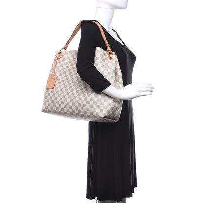 Louis Vuitton Damier Azur Graceful MM Rose Ballerine 2 of 16
