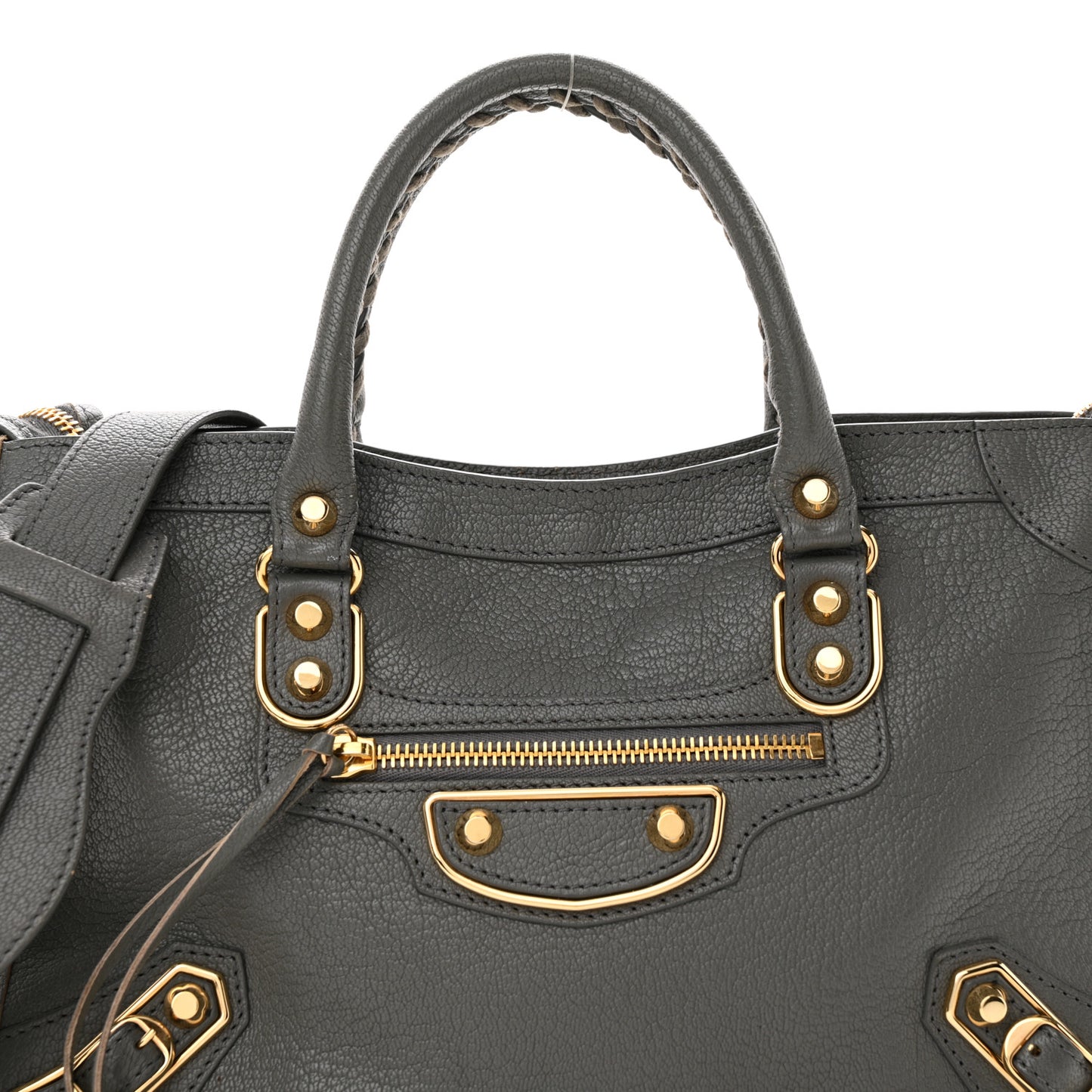 Chevre Gold Metallic Edge Hardware S City Gris Acier