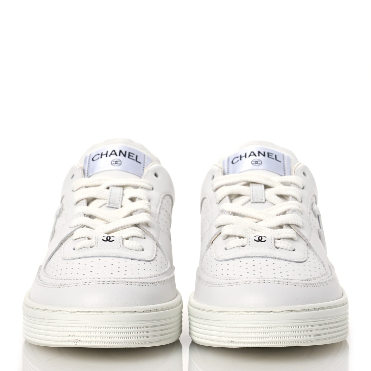 Calfskin CC Womens Sneakers 41.5 White