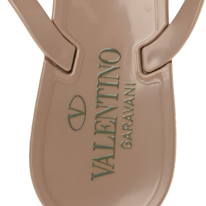 Valentino Garavani PVC Jelly Rockstud Bow Thong Sandals 37 Poudre 8 of 10