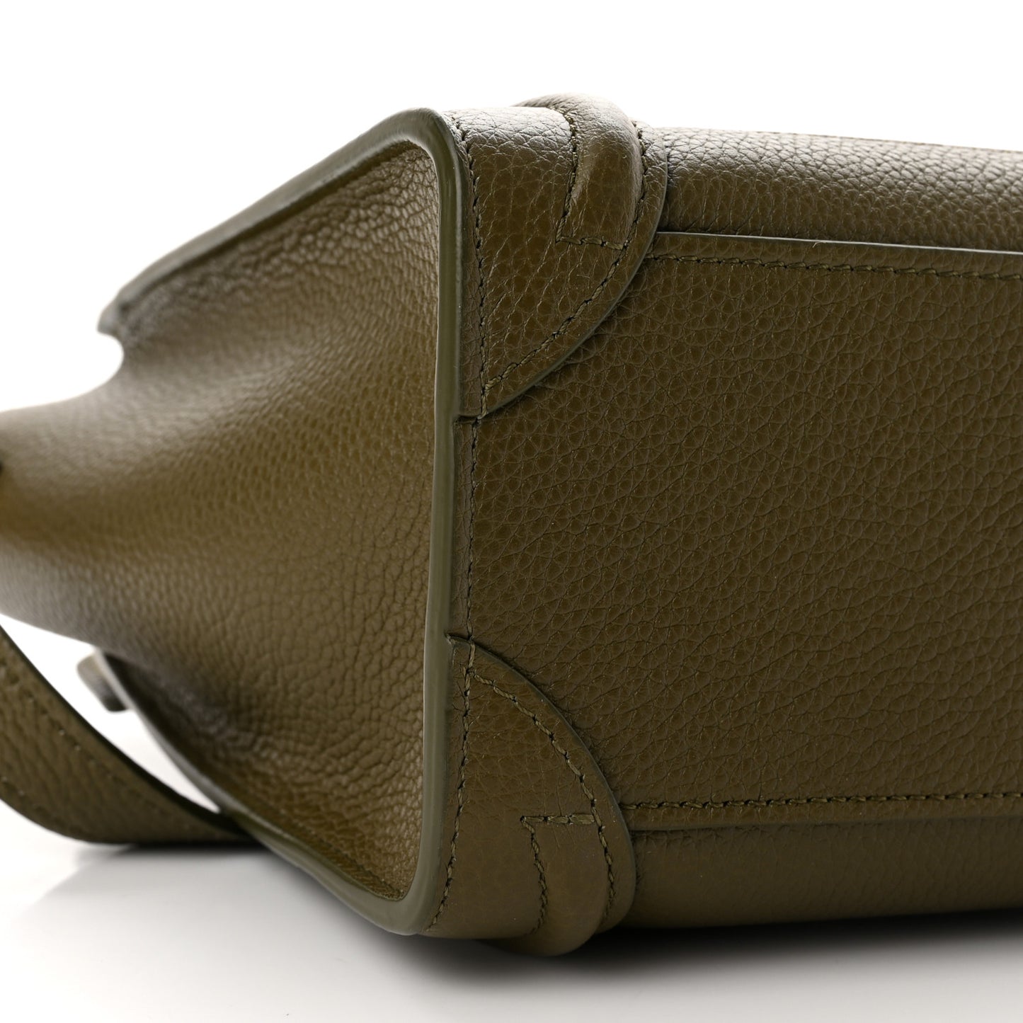 Drummed Calfskin Nano Luggage Army Green