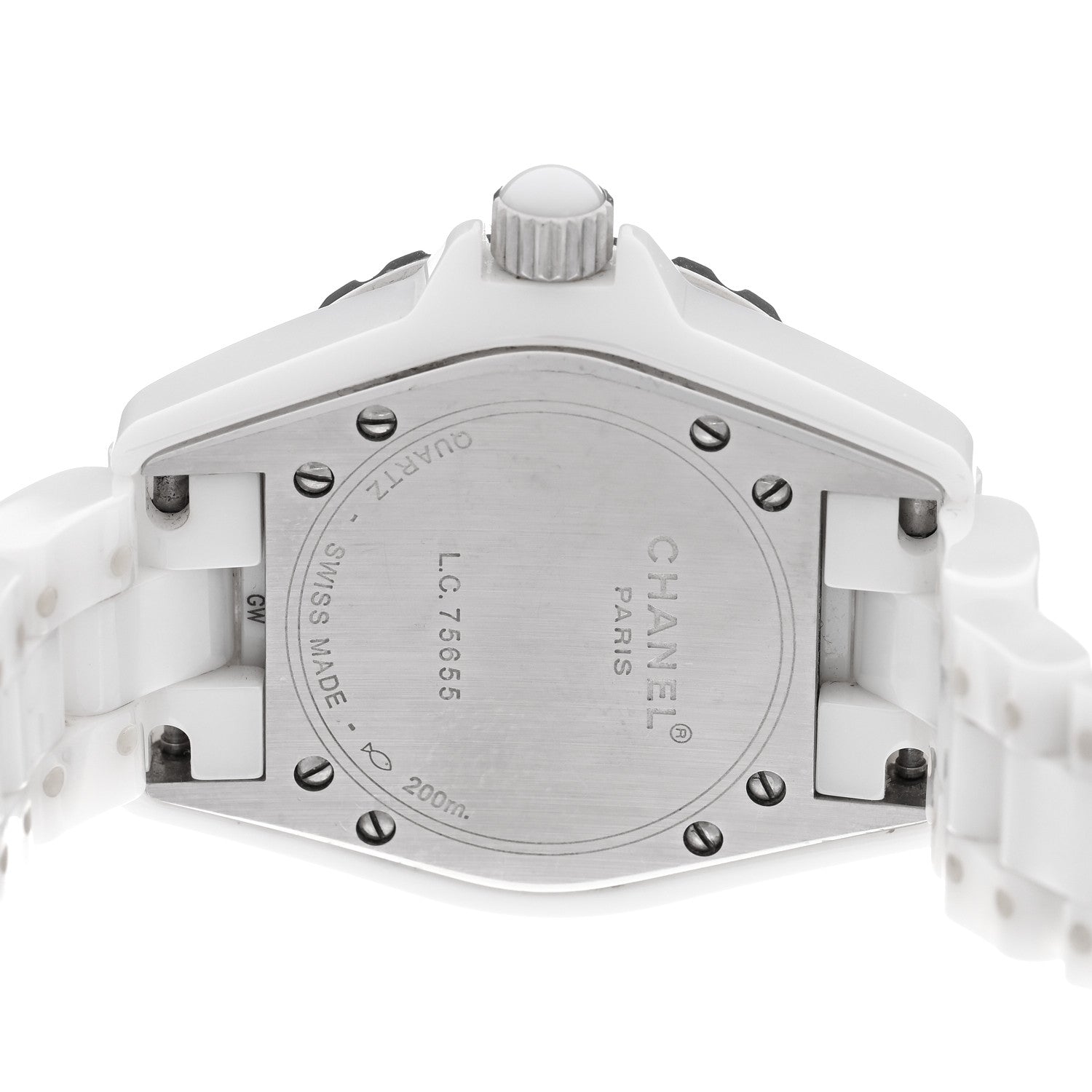 Chanel Stainless Steel Ceramic 33mm J12 Quartz Watch White 1771674