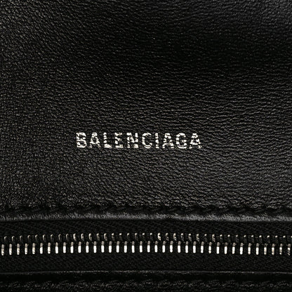 Balenciaga Coated Canvas BB Monogram Allover Logo Small Hourglass Top Handle Bag Black Grey White 6 of 8