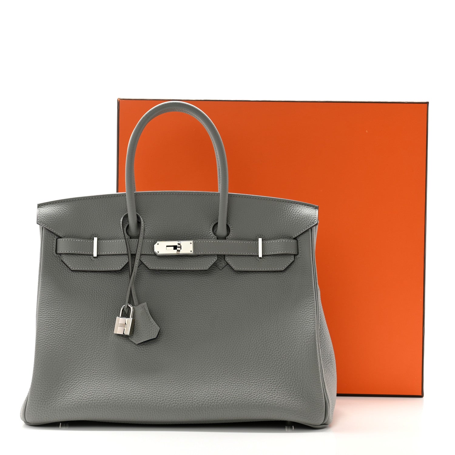 Hermes Togo Verso Birkin 35 Gris Mouette Bleu Agate 11 of 11