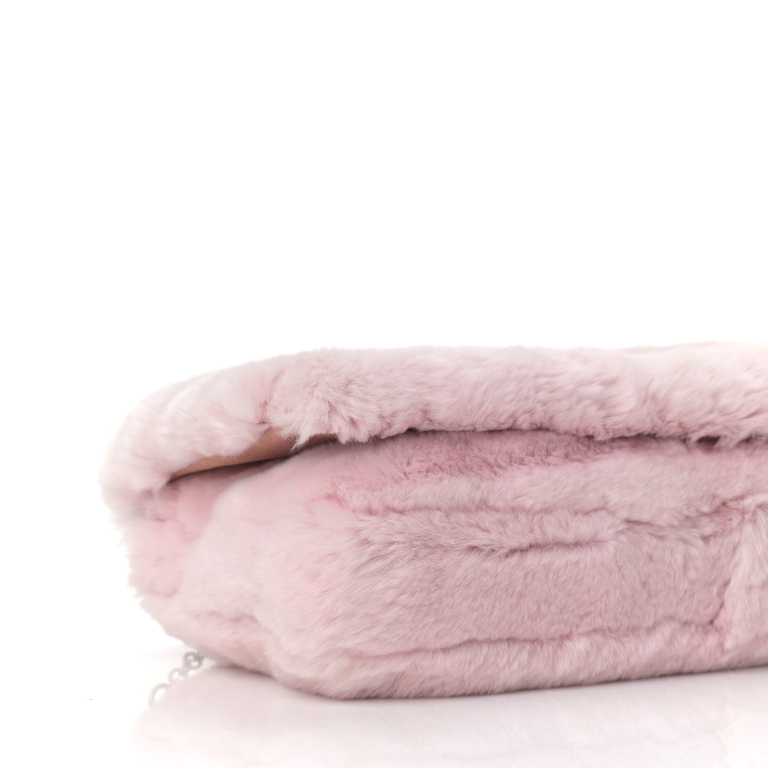 Miu Miu Rabbit Fur Crystal Flap Clutch Rosa 8 of 9