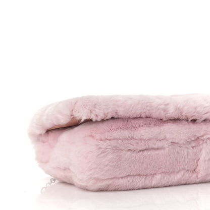 Miu Miu Rabbit Fur Crystal Flap Clutch Rosa 8 of 9