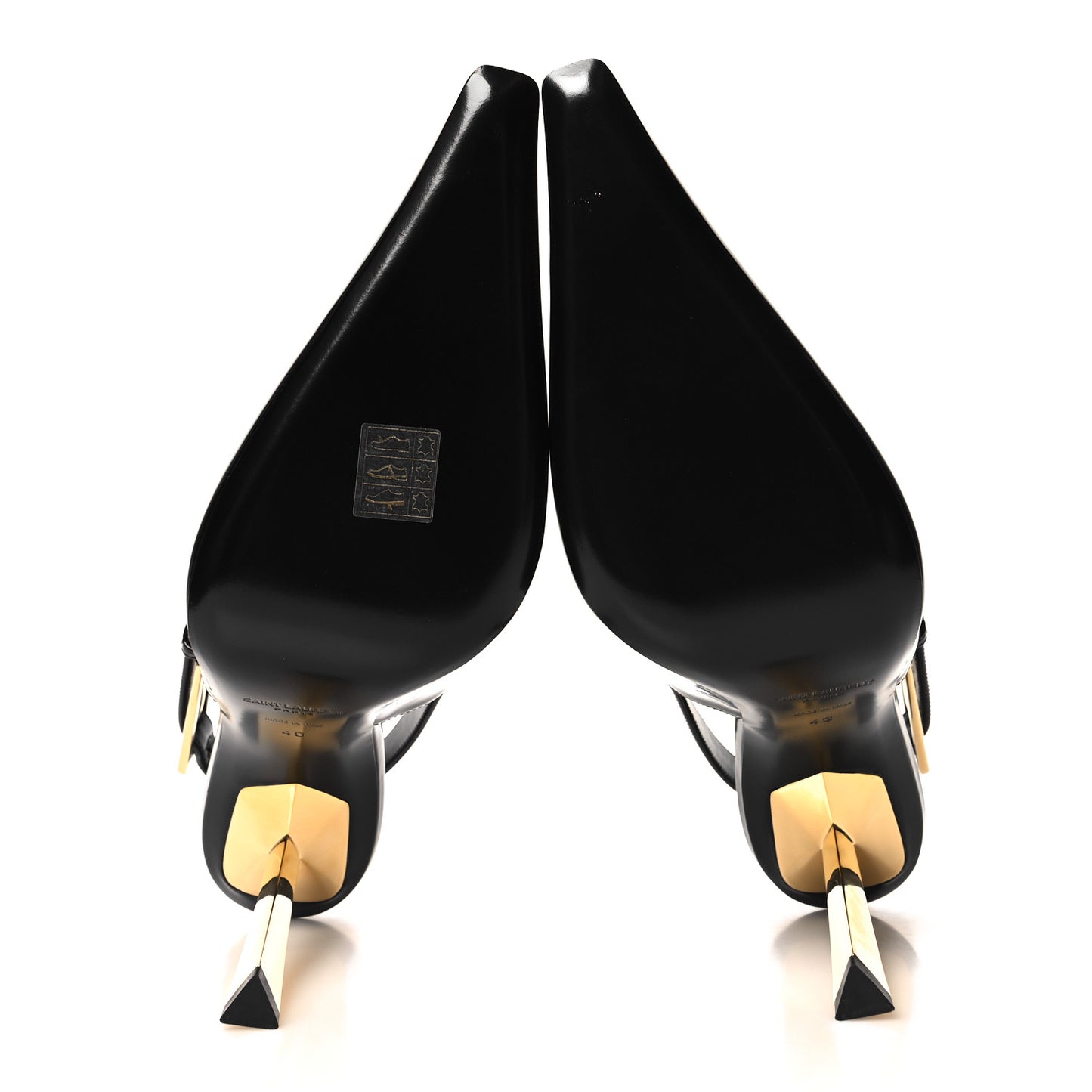 Glazed Calfskin Lee Slingback Pumps 40 Black