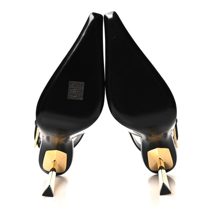 Saint Laurent Glazed Calfskin Lee Slingback Pumps 40 Black 5 of 8