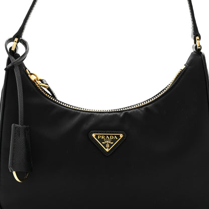 Prada Tessuto Nylon Saffiano Mini Re-Edition 2005 Bag Black 7 of 9