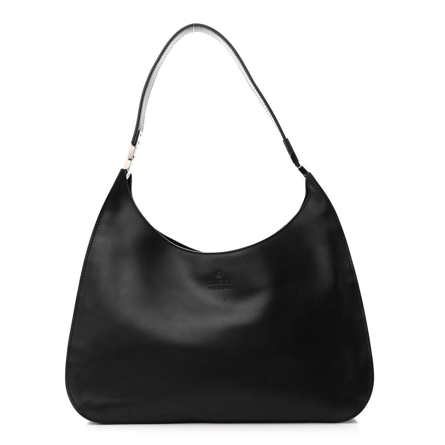 Calfskin Logo Hobo Bag Black