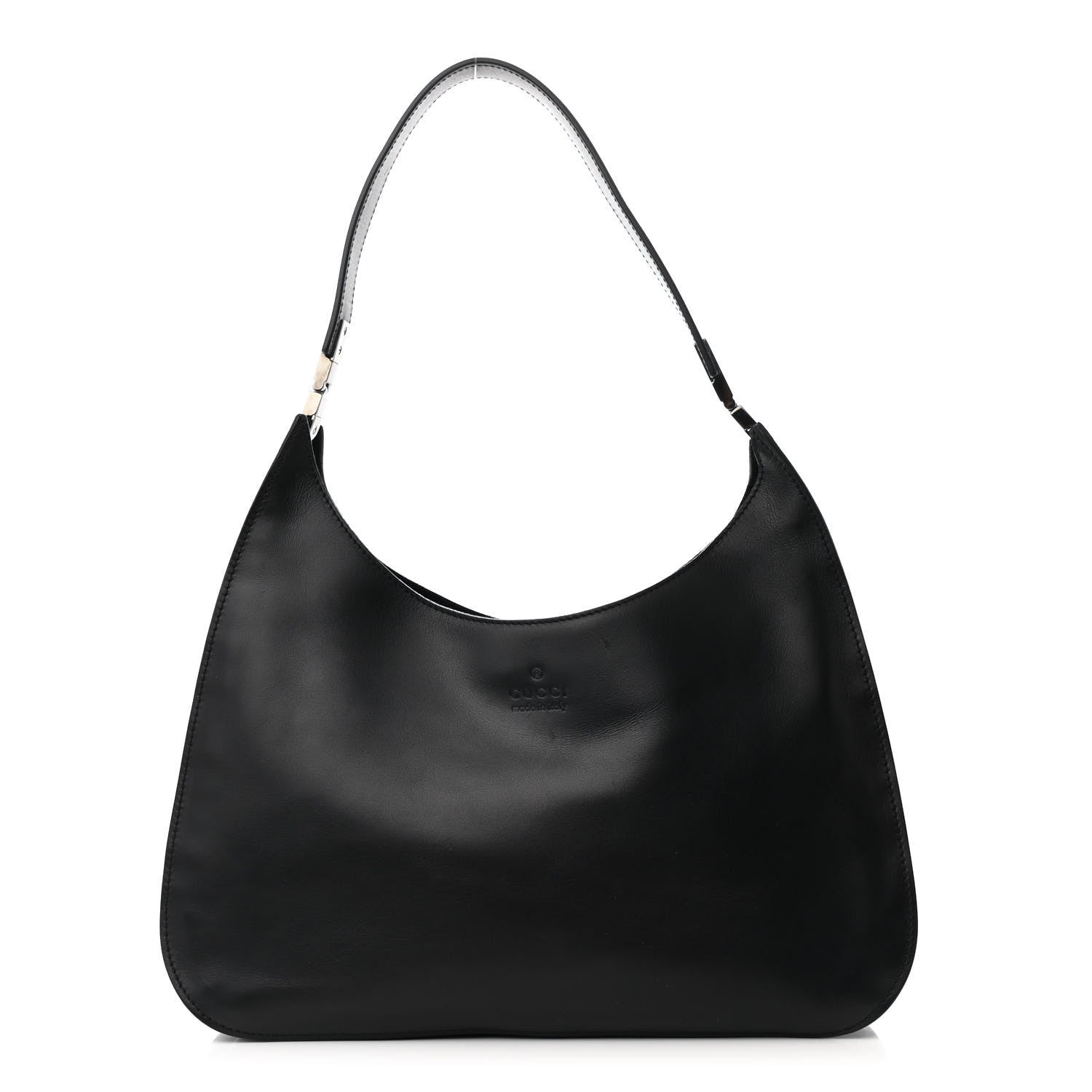 Gucci Calfskin Logo Hobo Bag Black 1 of 17