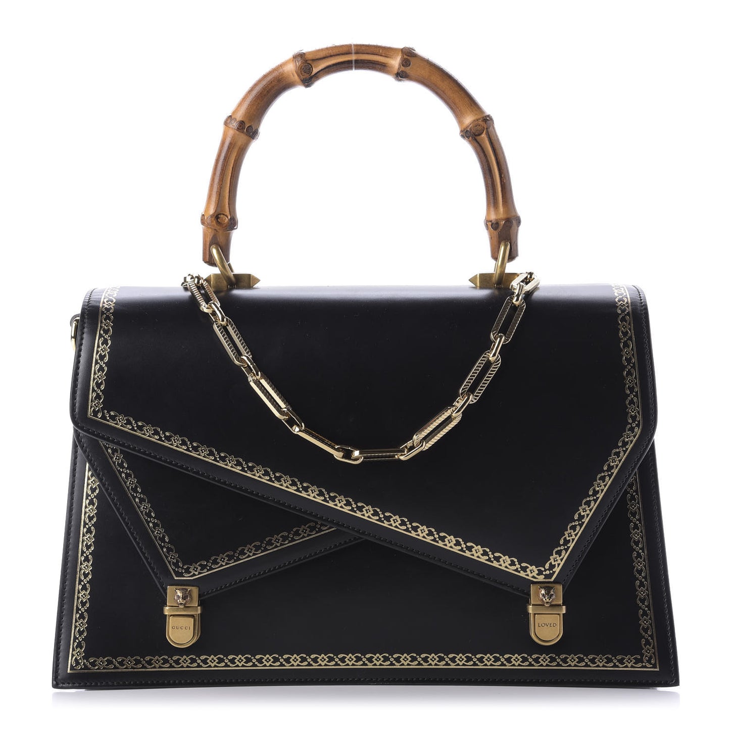 Smooth Calfskin Medium Ottilia Top Handle Bag Black