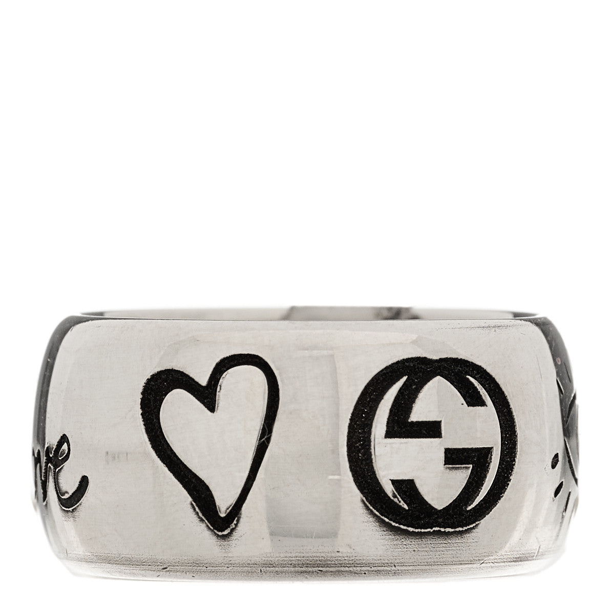Sterling Silver Wide Blind for Love Band Ring 48 4.5