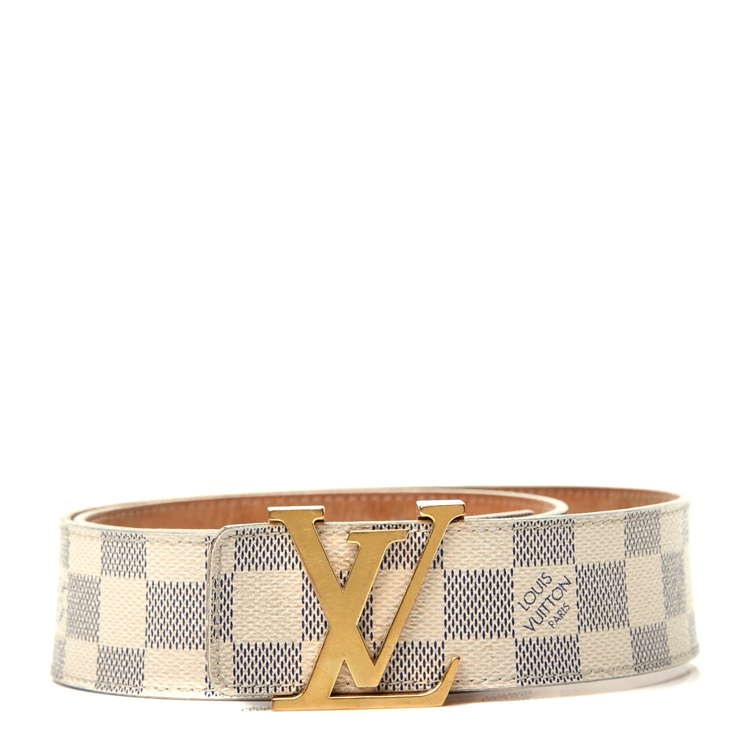 Louis Vuitton Damier Azur 40mm LV Initiales Belt 80 32 1 of 8