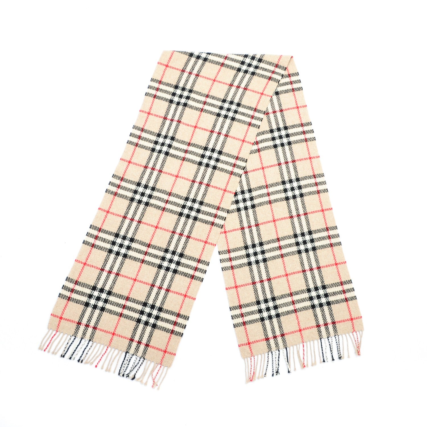 Burberry Wool Cashmere Nova Check Scarf Camel 3 of 4