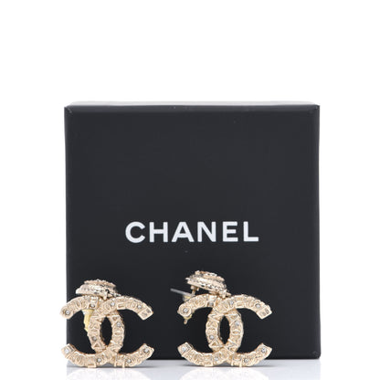 Chanel Crystal CC Drop Logo Earrings Gold 6 of 6