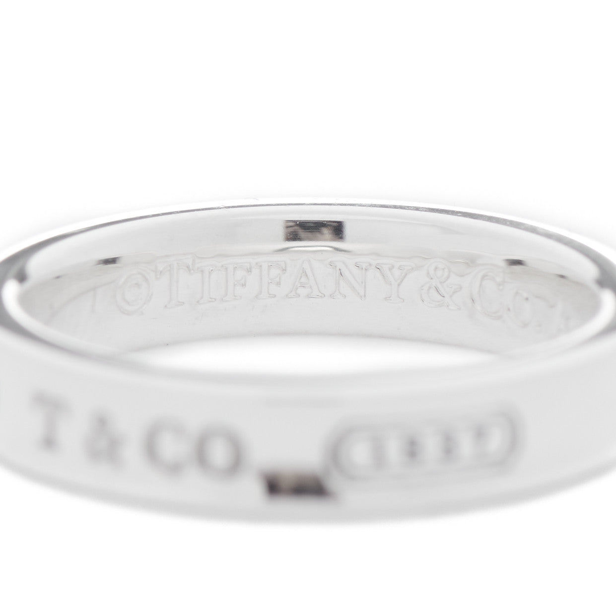 Tiffany Sterling Silver Narrow 1837 Band Ring 52 6 4 of 5