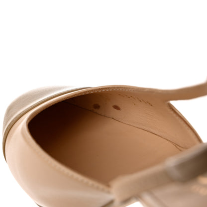Chanel Lambskin Cap Toe CC Slingback Pumps 36 Beige Dark Beige 10 of 12