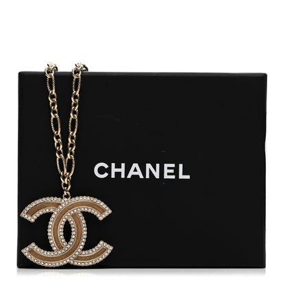 Chanel Crystal Glass CC Necklace Light Gold 7 of 7