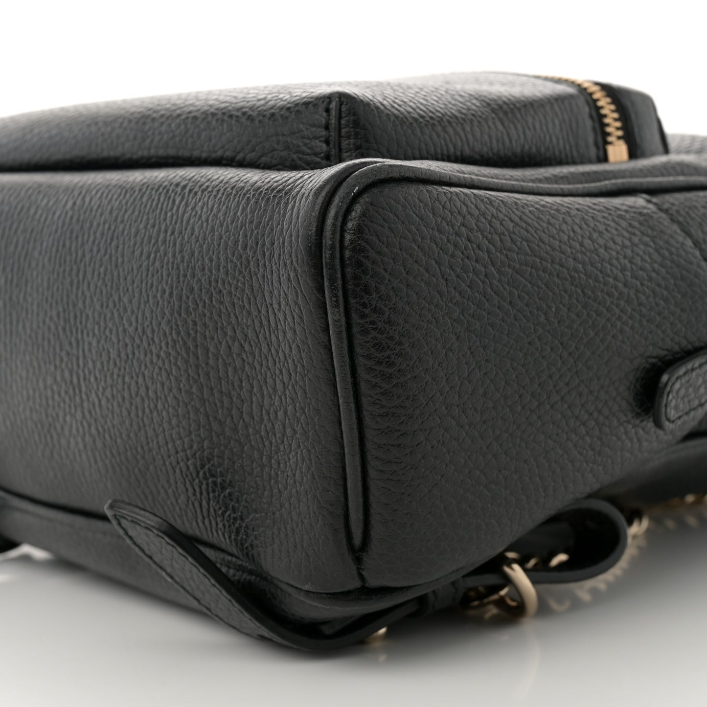 Pebbled Calfskin Soho Chain Backpack Black