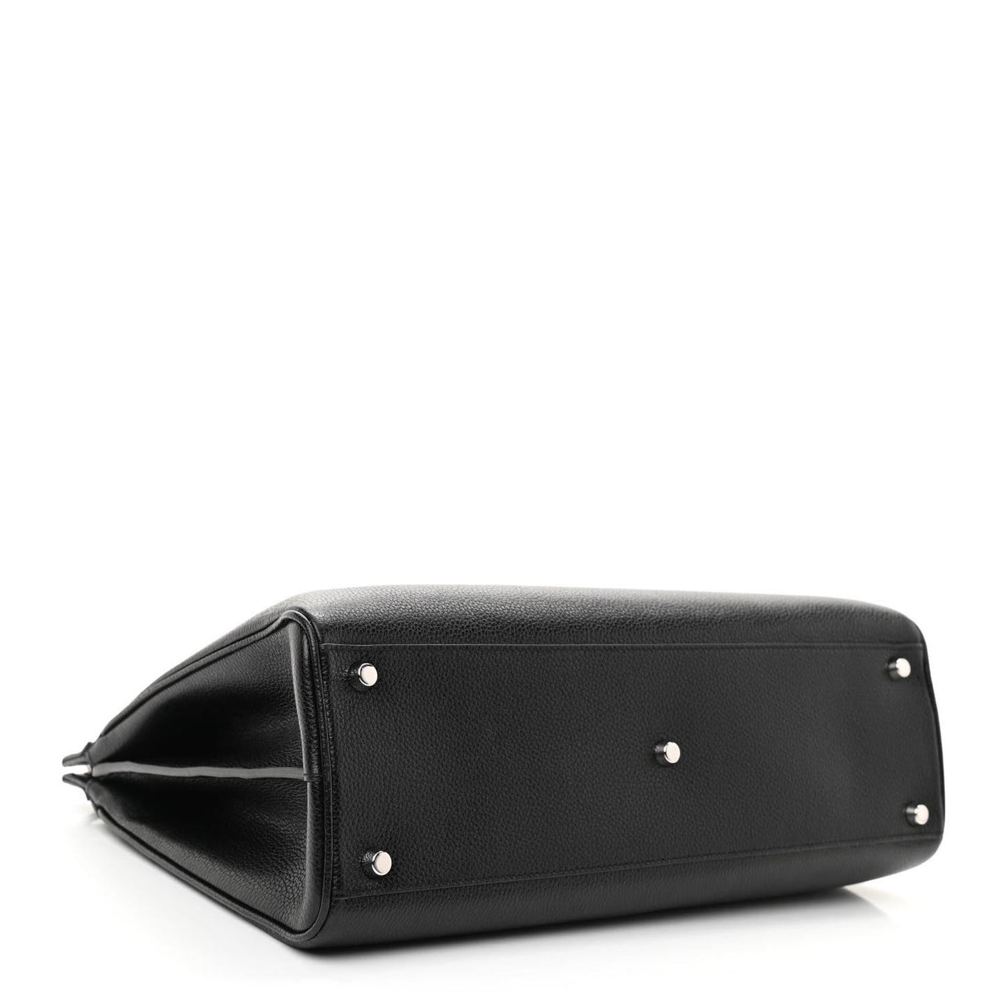 Grainy Calfskin Medium Zumi Top Handle Bag Black