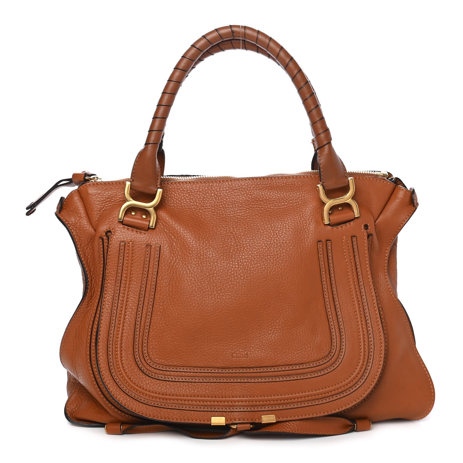 Chloe Calfskin Large Marcie Satchel Tan 1 of 9