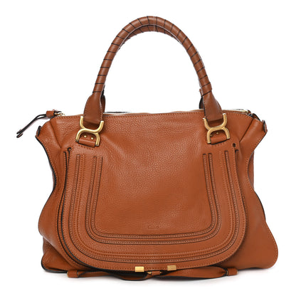 Chloe Calfskin Large Marcie Satchel Tan 1 of 9