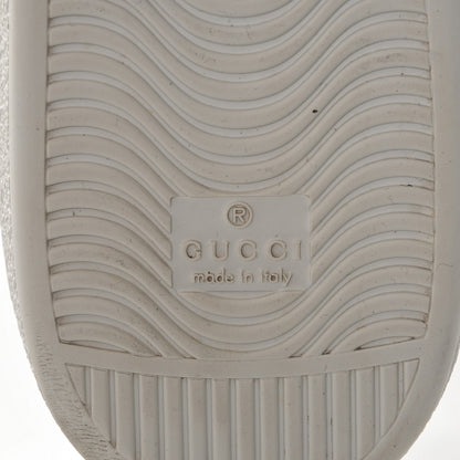 Gucci Calfskin Ayers Web Bee Star Embroidered Mens Ace Sneakers 11 White Green 6 of 8