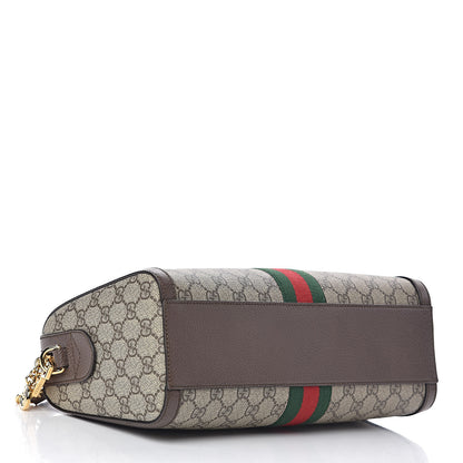 Gucci GG Supreme Monogram Web Medium Ophidia Boston Brown 4 of 10