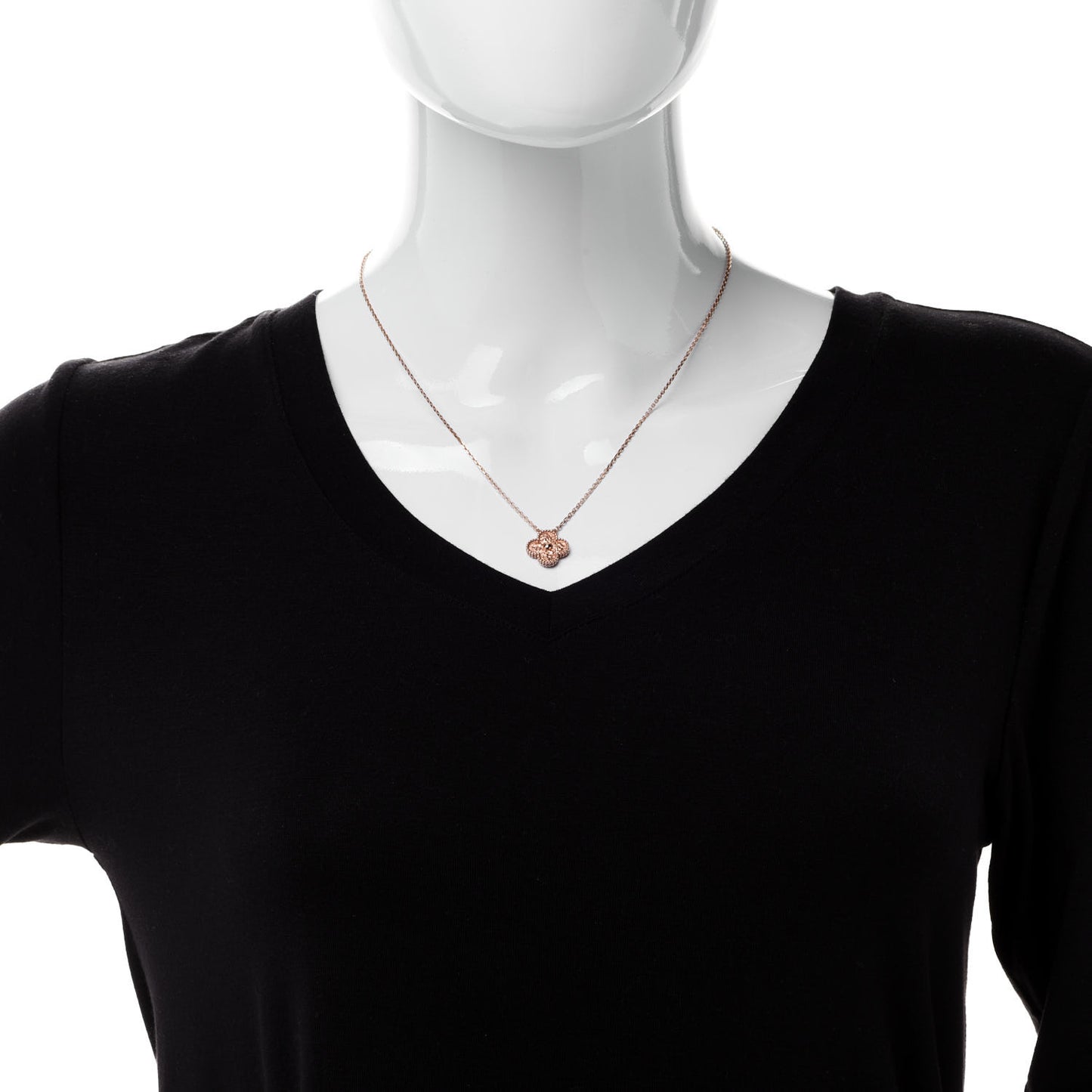 18K Rose Gold Vintage Alhambra Pendant Necklace