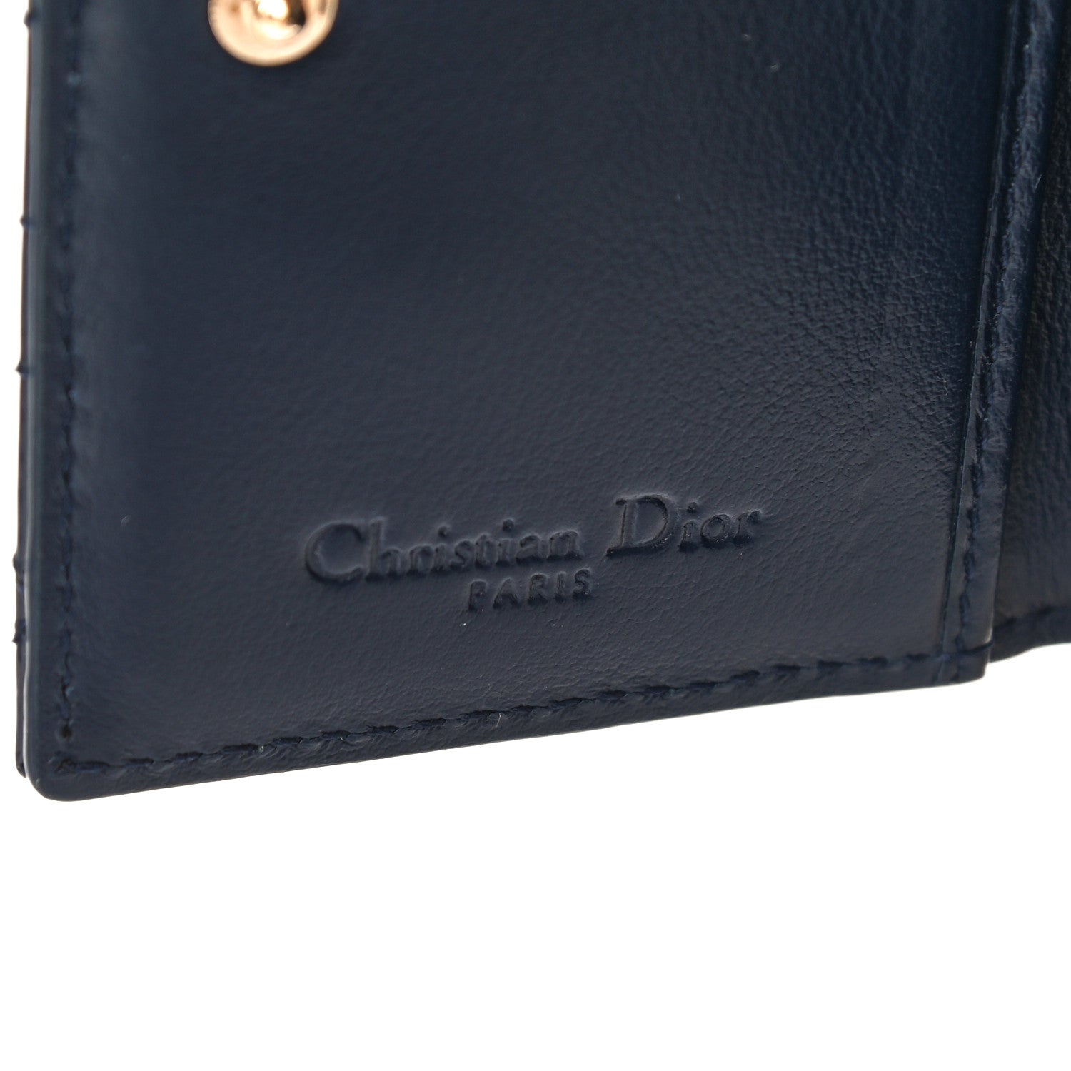 Christian Dior Patent Cannage Lady Dior Card Holder Blue 9 of 12