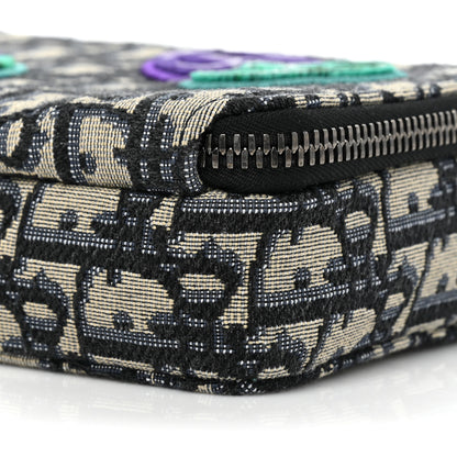 Christian Dior X KENNY SCHARF Oblique Canvas Embroidered Patches Crossbody Charcoal 10 of 10