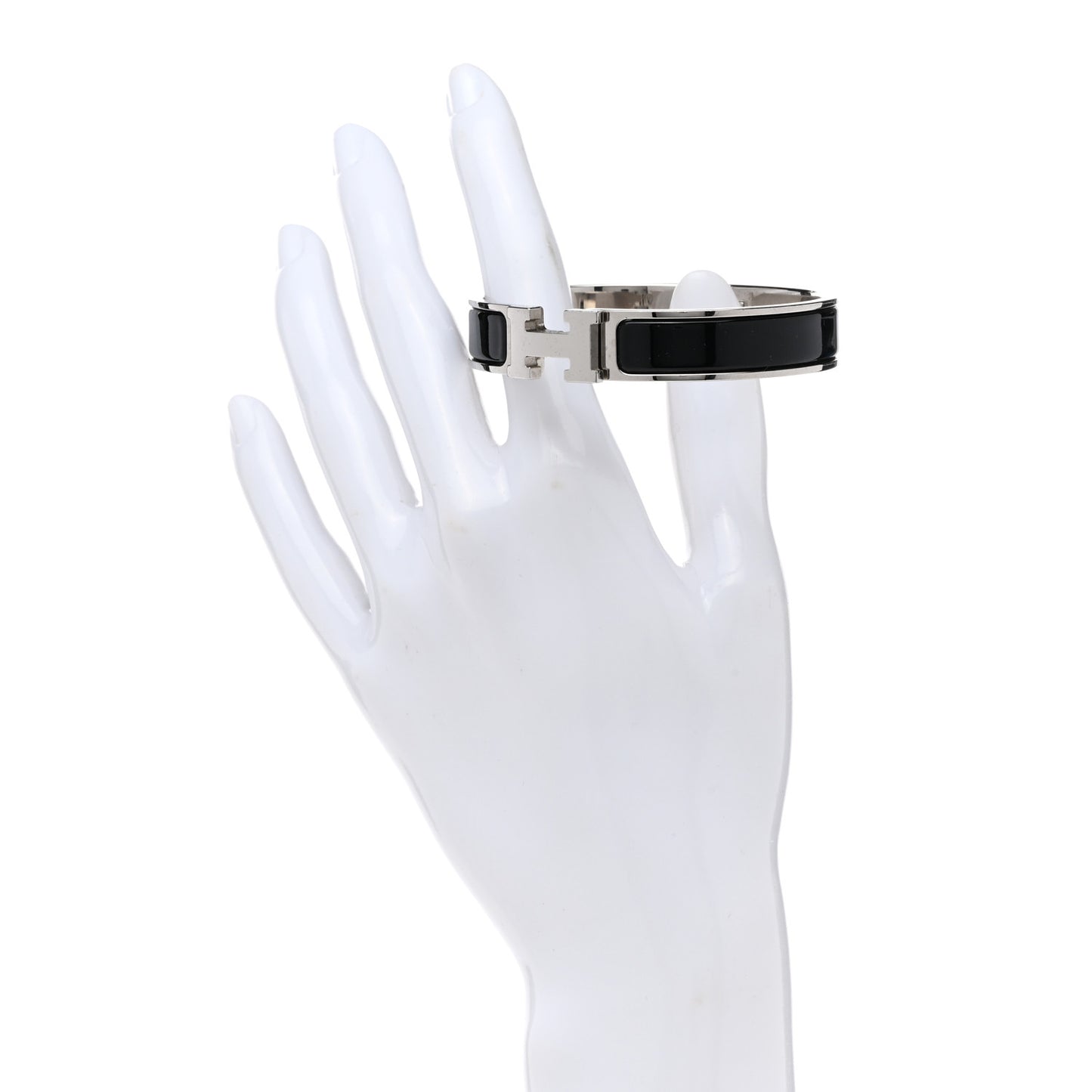 Enamel Narrow Clic Clac H Bracelet GM Black