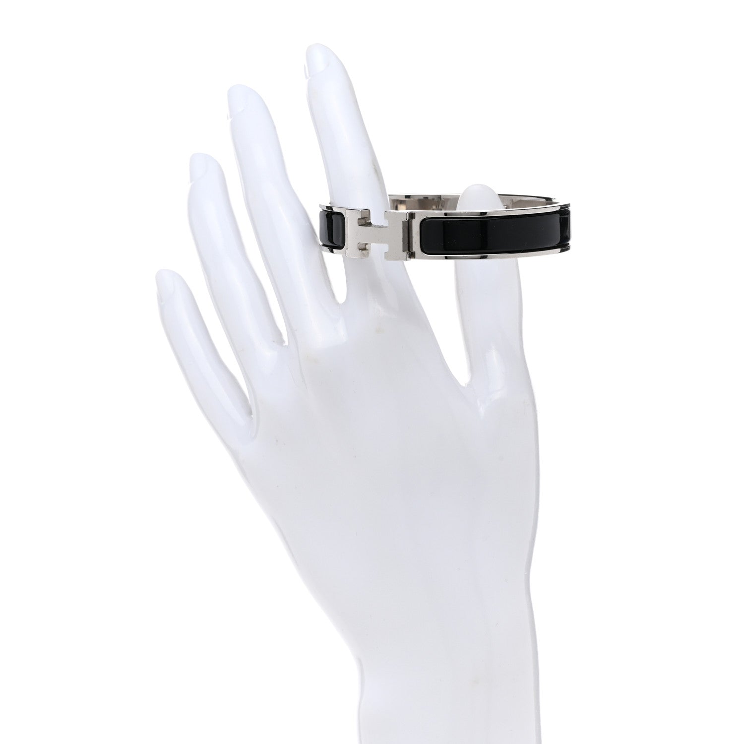 Hermes Enamel Narrow Clic Clac H Bracelet GM Black 2 of 4