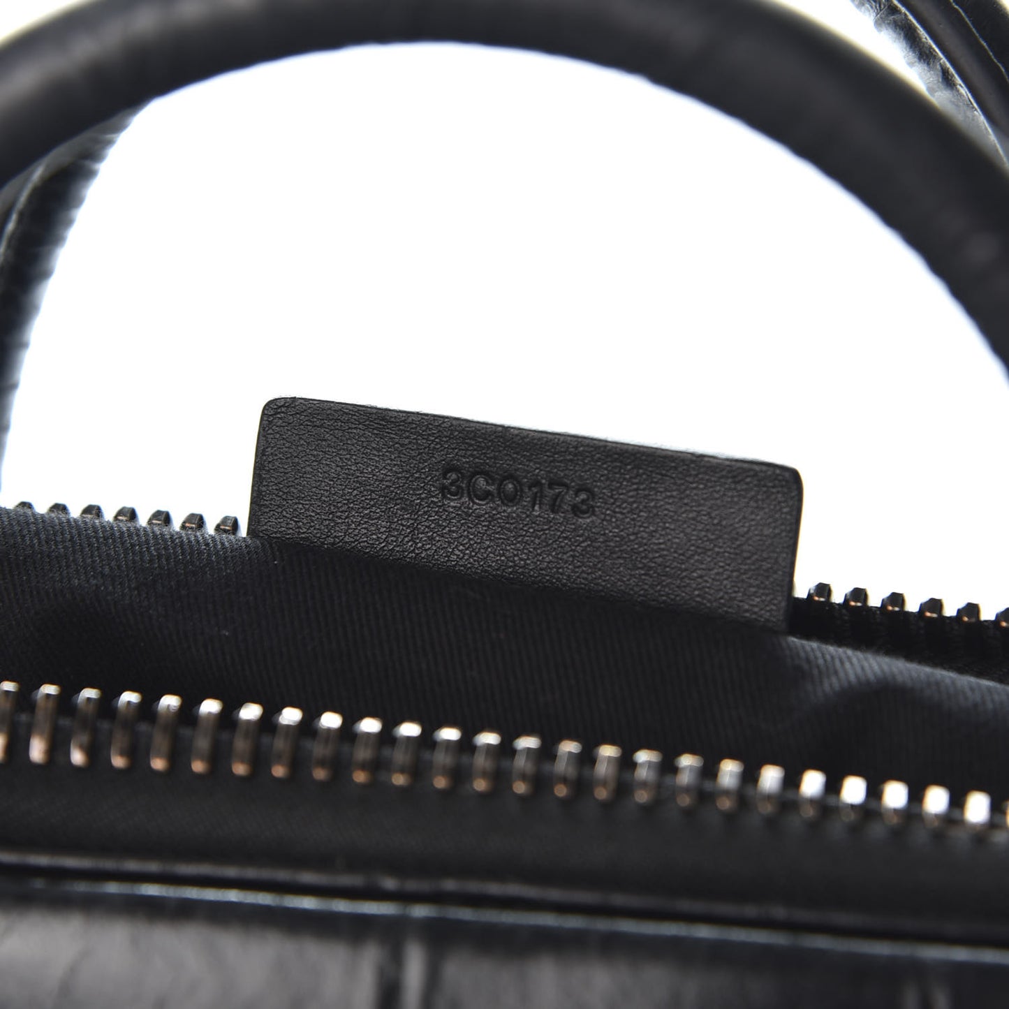 Calfskin Crocodile Embossed Medium Antigona Black