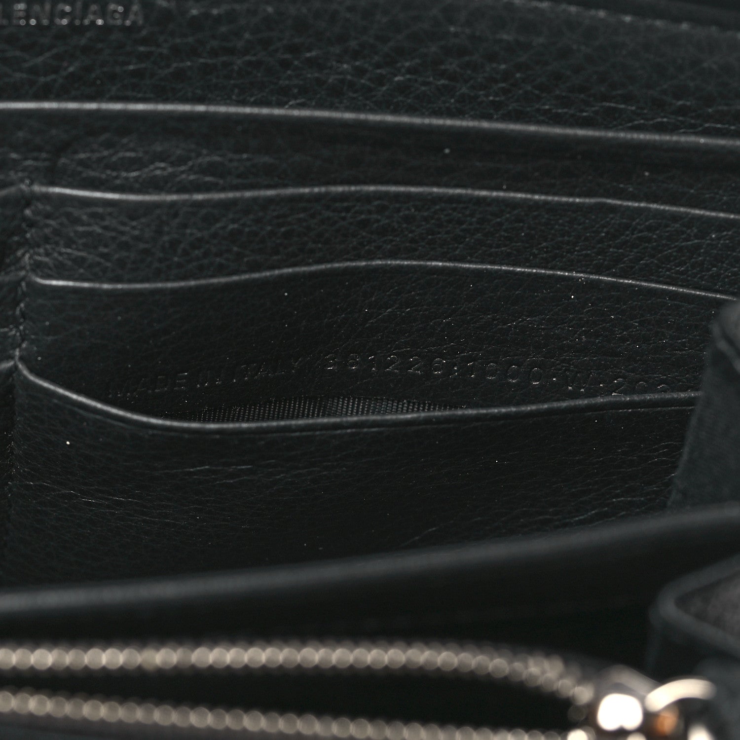 Balenciaga Calfskin Papier Zip Around Wallet Black 7 of 11