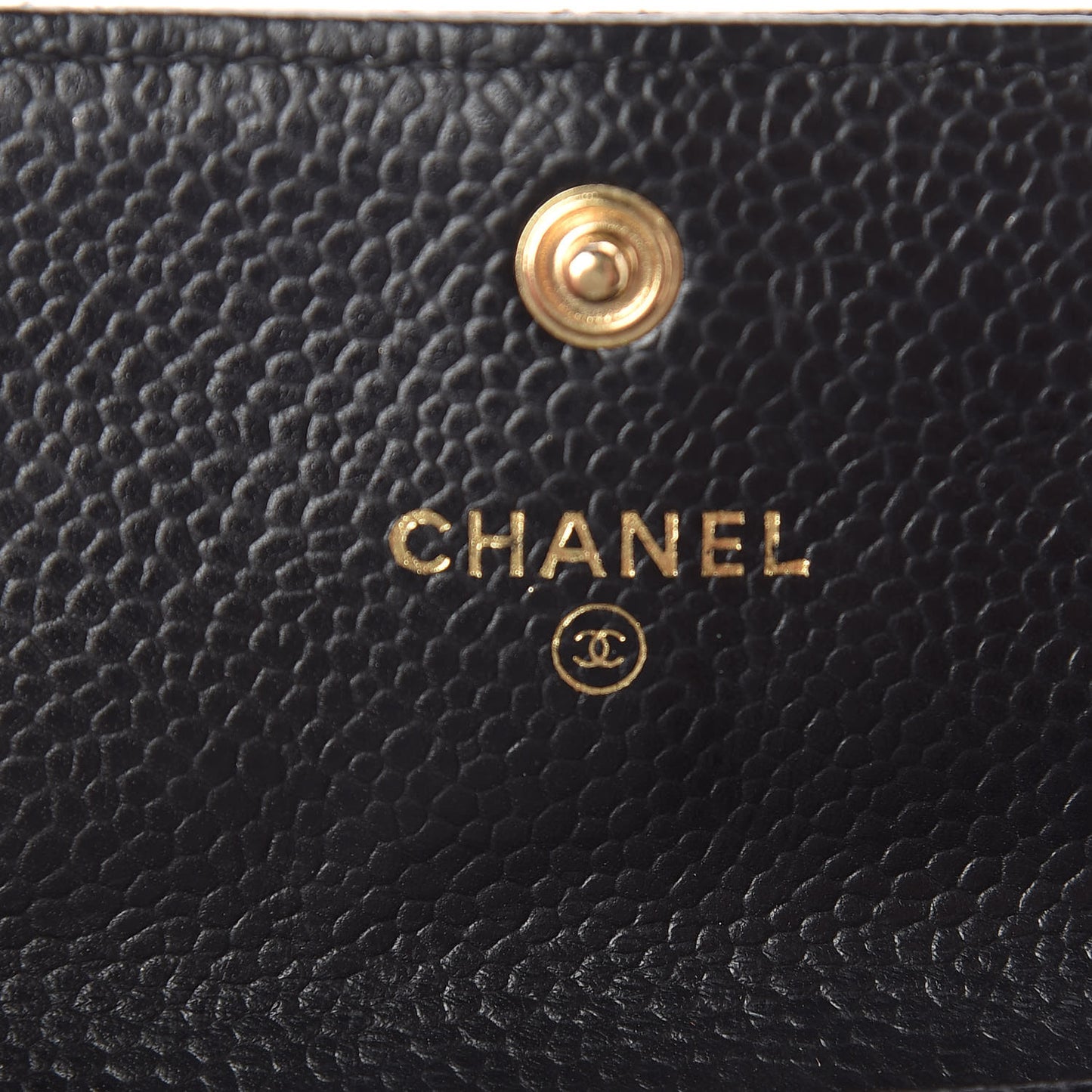 Caviar Quilted Flap Card Holder Black