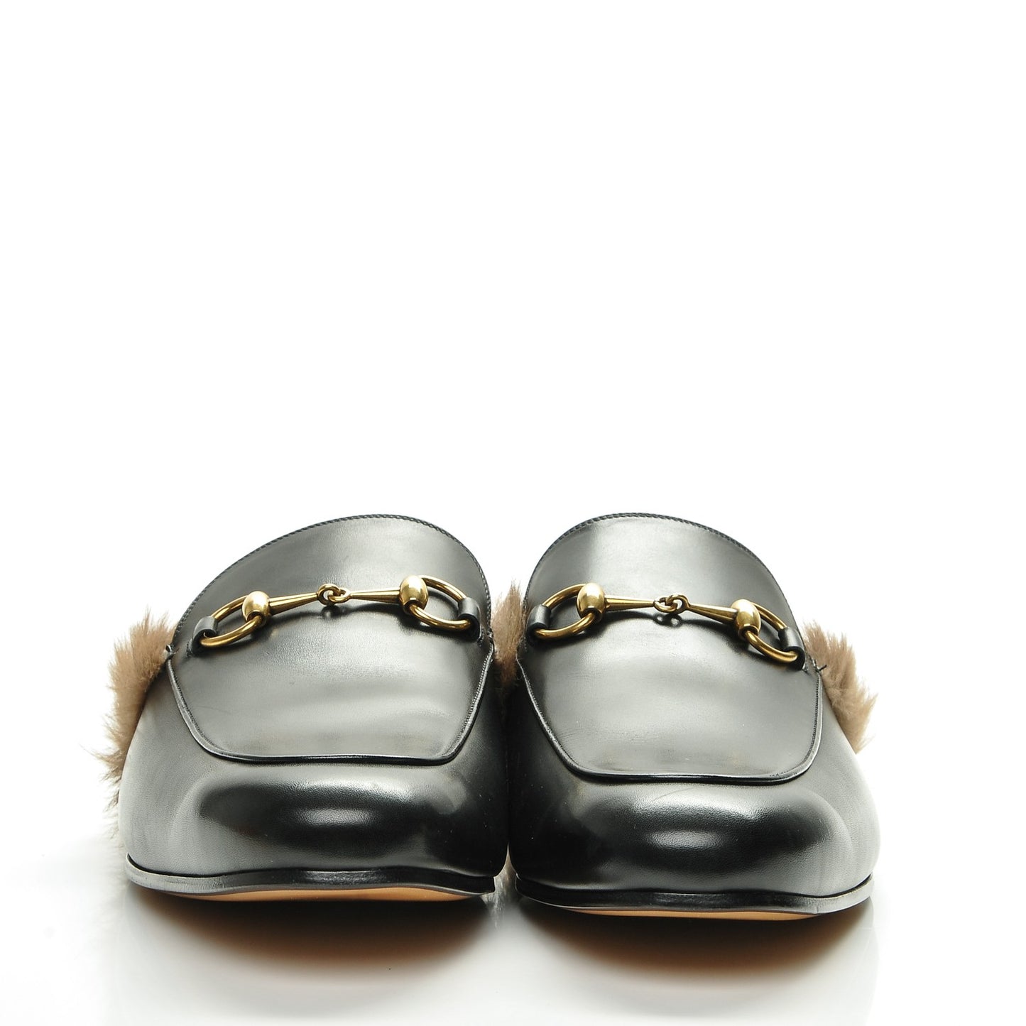 Calfskin Fur Mens Princetown Slippers 12 Black