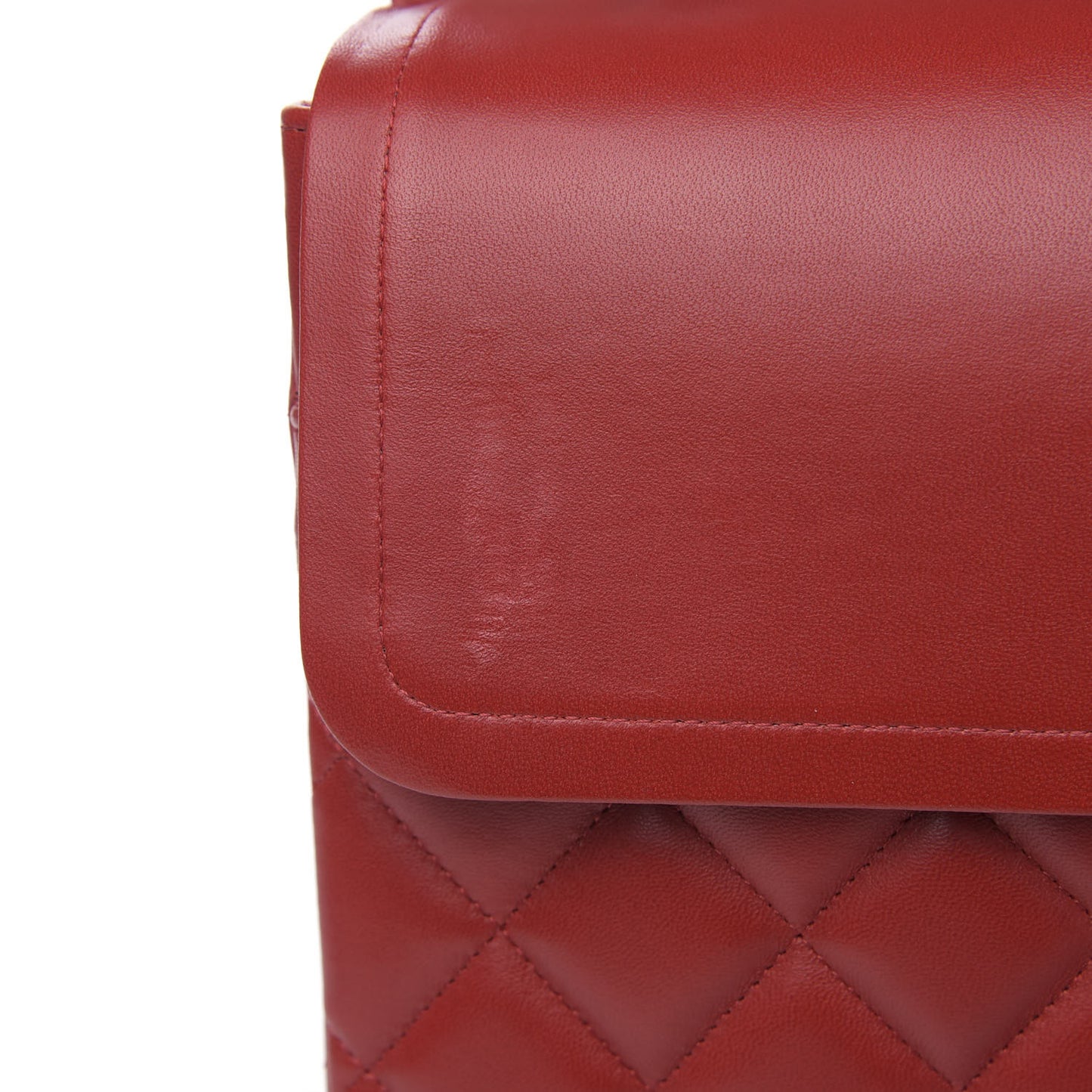 Lambskin Quilted Maxi Double Flap Red