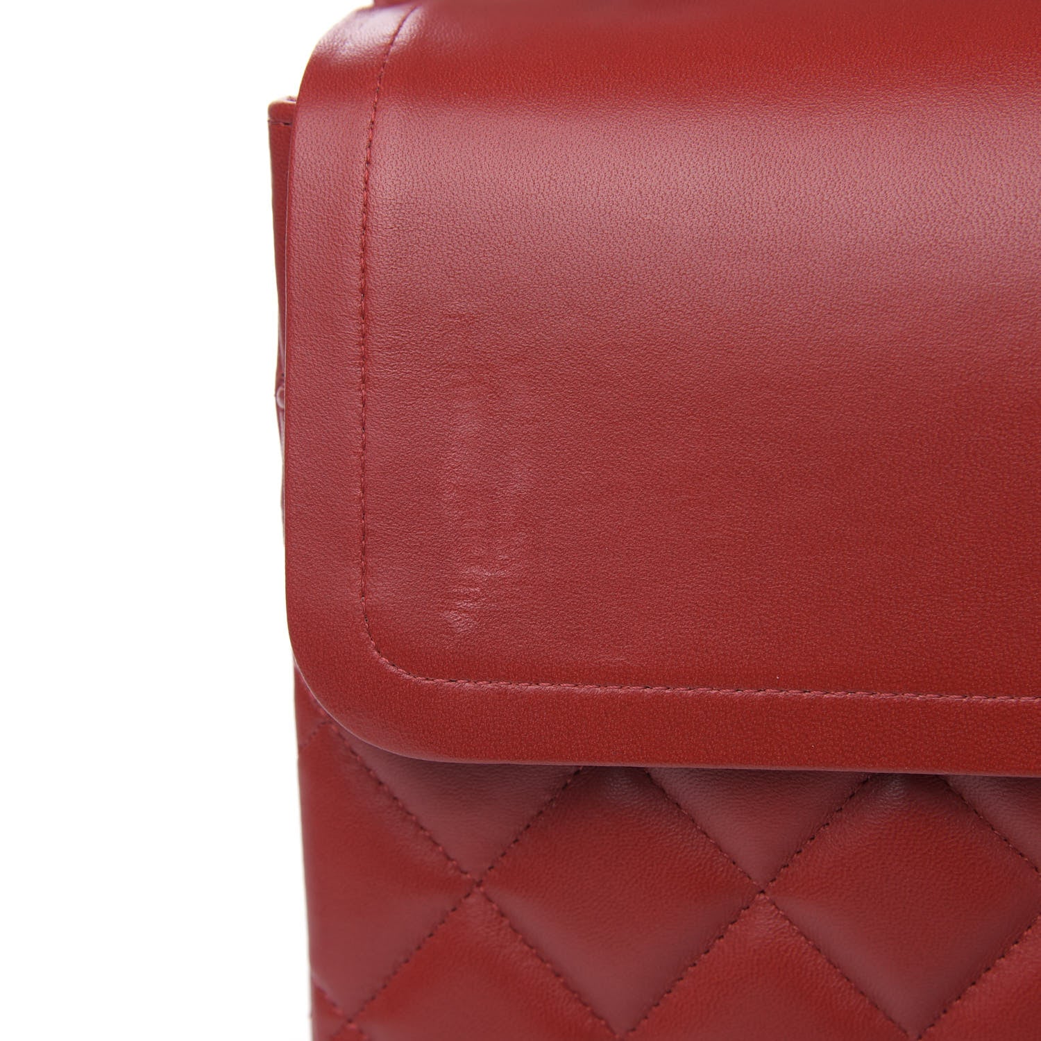 Chanel Lambskin Quilted Maxi Double Flap Red 8 of 10