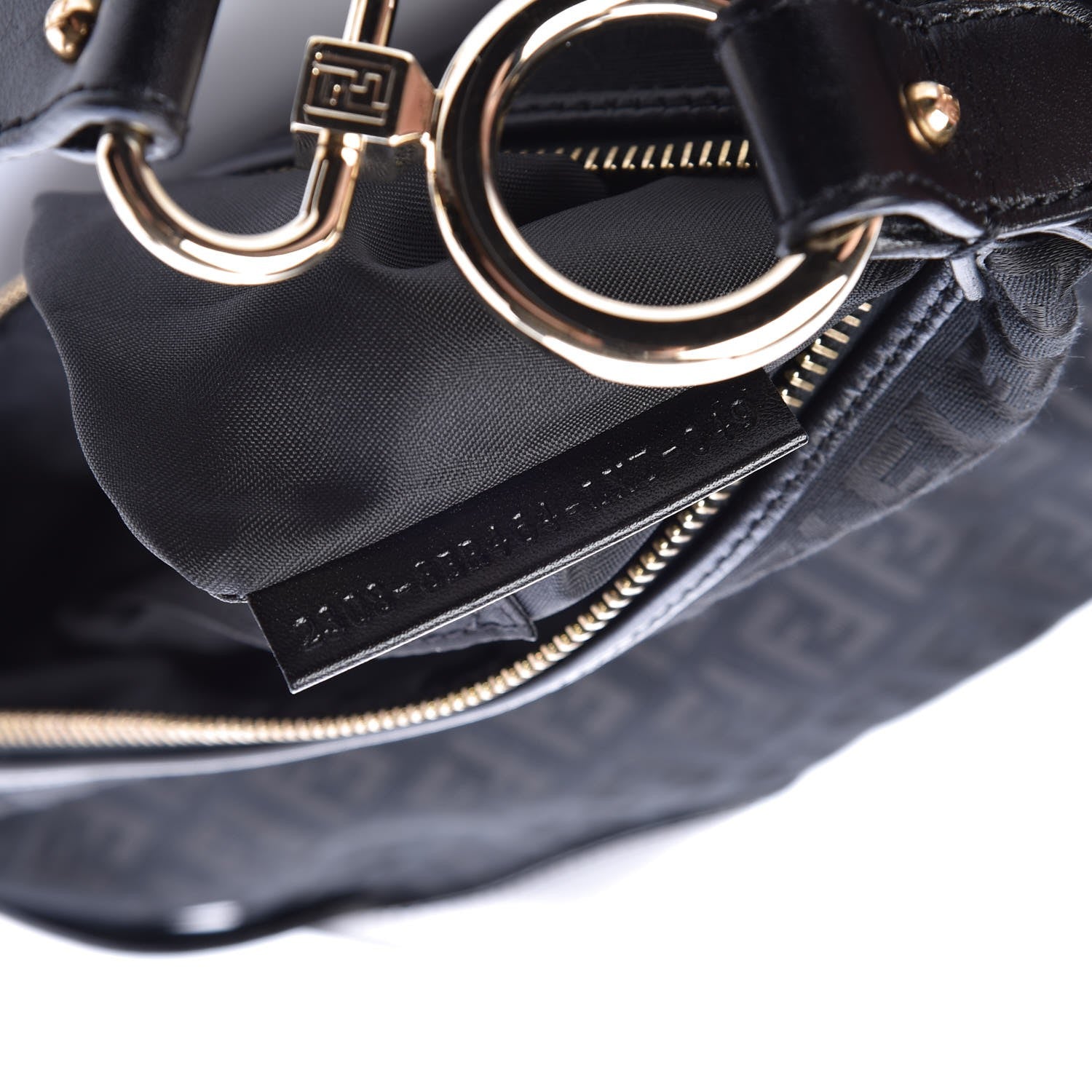 Fendi Zucchino Cuoio Small Chef Pocket Shoulder Bag Black 7 of 7