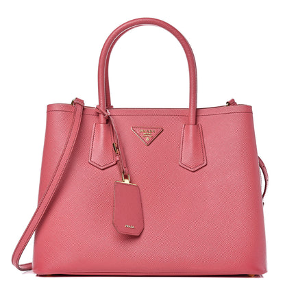 Prada Saffiano Cuir Medium Double Bag Tamaris Pesca 1 of 15