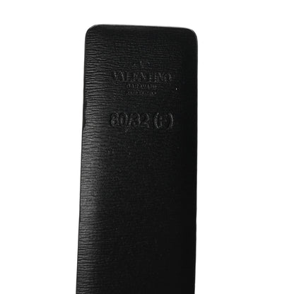 Valentino Garavani Glossy Calfskin VLogo Reversible 30mm Belt 80 32 Saddle Brown Black 3 of 6