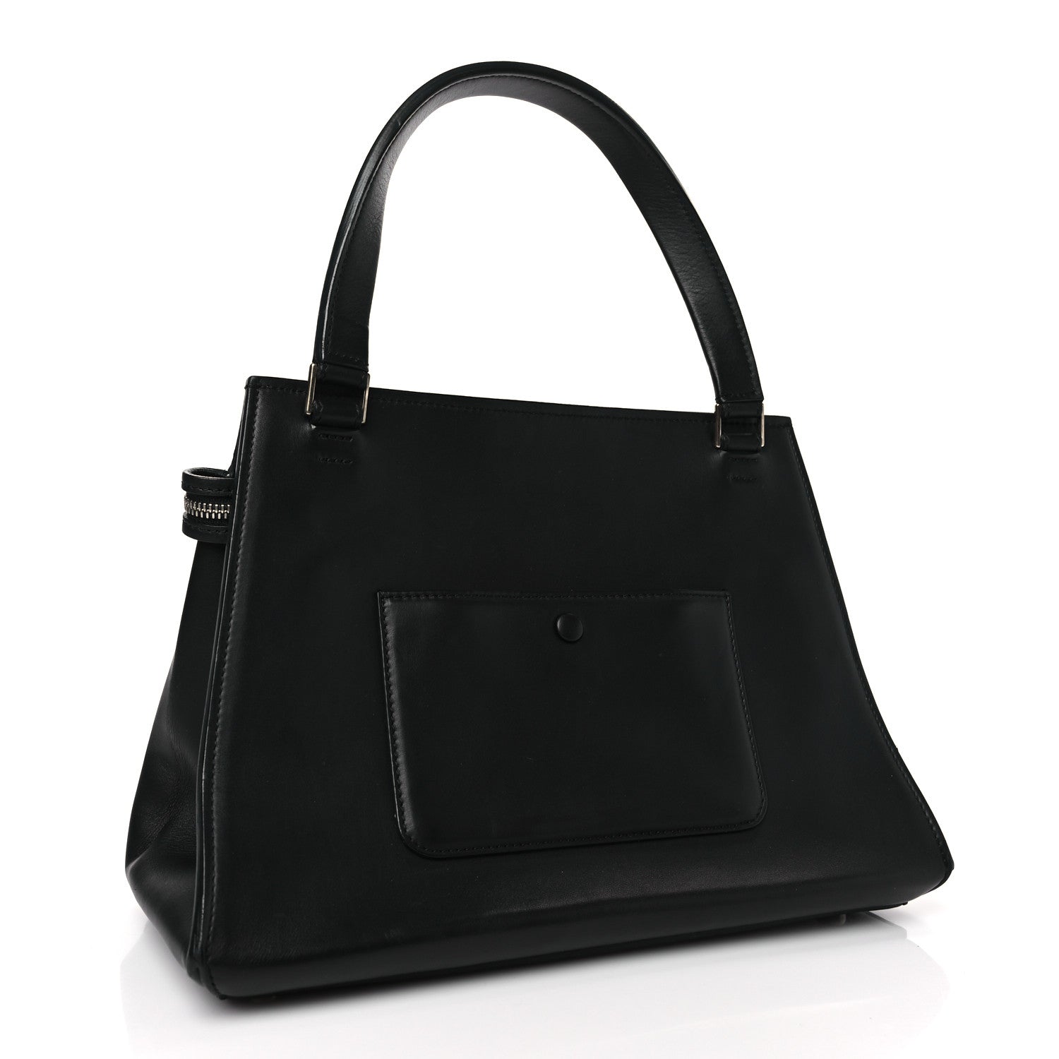 Celine Textured Calfskin Small Bi-Color Edge Shoulder Bag Black Cream 3 of 8