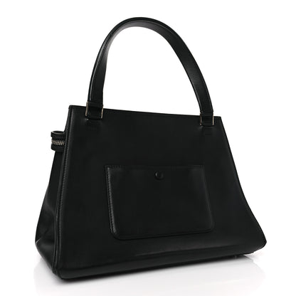 Celine Textured Calfskin Small Bi-Color Edge Shoulder Bag Black Cream 3 of 8