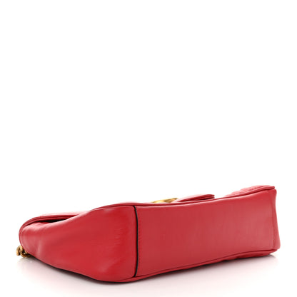 Gucci Calfskin Matelasse Small GG Marmont Shoulder Bag Hibiscus Red 4 of 11